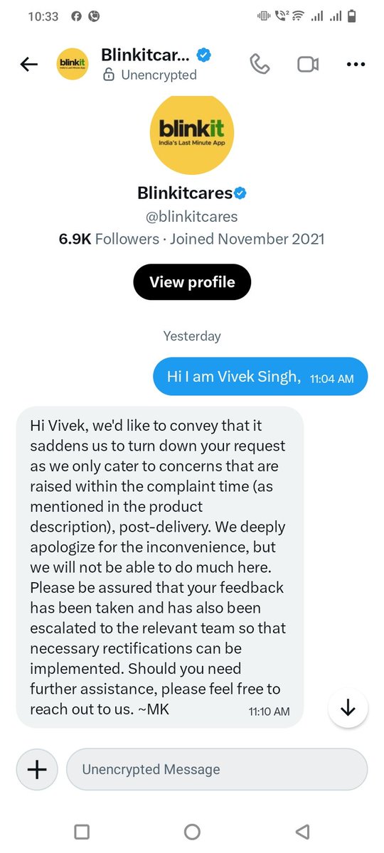 VIVS20001's tweet photo. @letsblinkit @blinkitcares @jagograhakjago @Gov_of_india Reply of Blinkit,
मतलब इनकी कोई जिम्मेदारी ही नहीं , एक बार प्रोडक्ट आपको मिल गया और उसकी वापस कर की तारीख निकल गई तो आप जानो, इनको कंपनी के इतने बड़े फॉल्ट से कोई मतलब ही नहीं, 
मैं एक कम्प्लेंट उपभोक्ता फोरम में जरूर करूंगा । https://t.co/5r2BVDEXoh