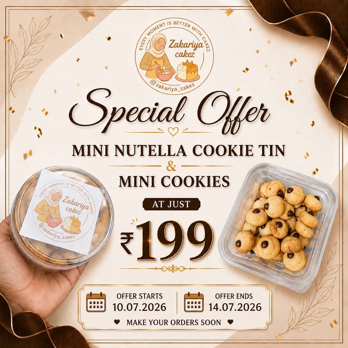 CineEmpireX's tweet photo. ✨ Sweet deals are here to satisfy every craving! 🍰🍪
Buy 2 Red Velvet Jar Cakes & Get 1 FREE ❤️ Mini Nutella Cookie Tin + Mini Cookies at just ₹199!
⏳ Offer valid from 10th–14th July – Hurry and place your order today!
#RedVelvet #JarCake #Nutella #Cookies #Foodie #OrderNow https://t.co/tSmYI74dXm