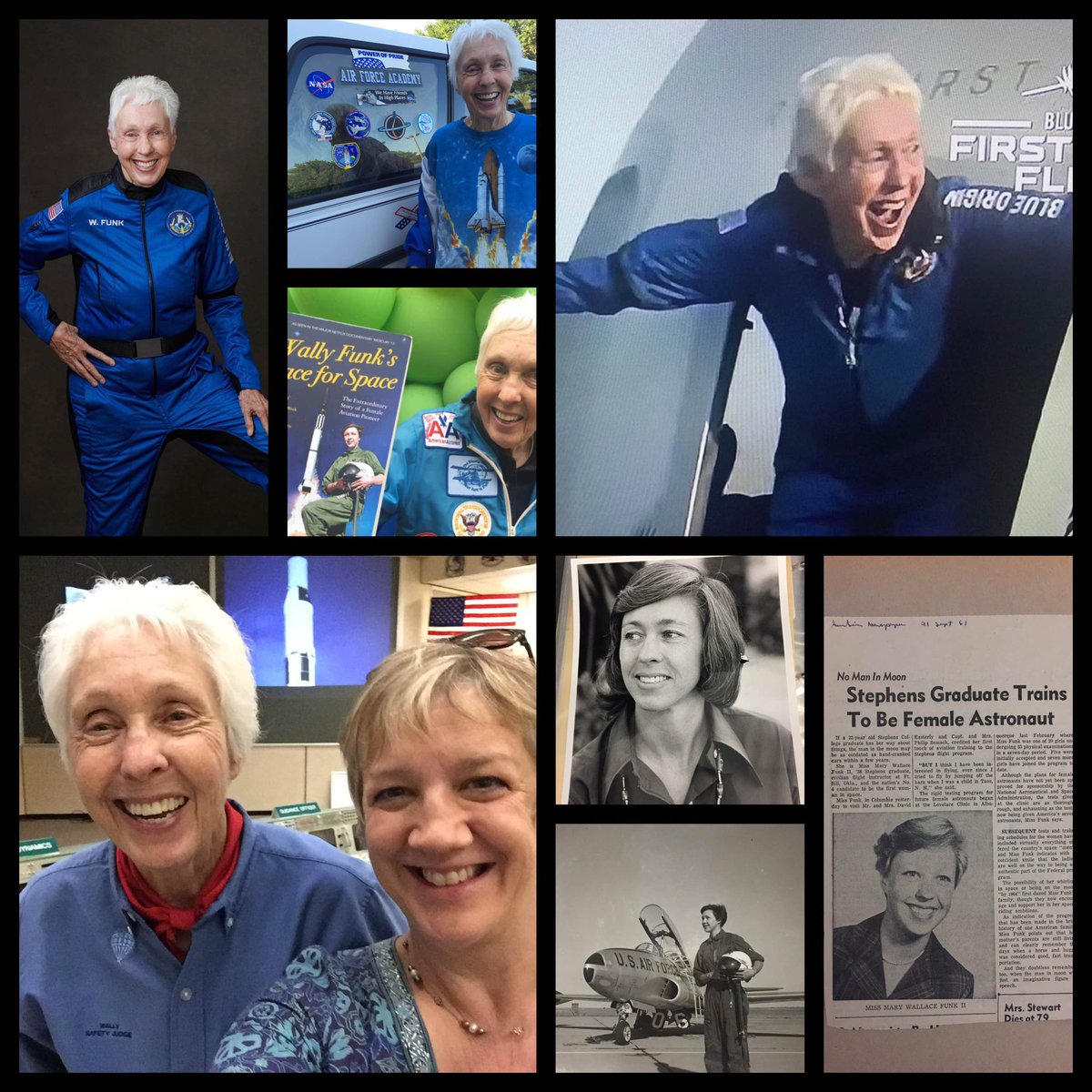 ScienceNelson's tweet photo. Just heard that my friend and traveller through a crazy part of my life Wally Funk had died. RIP you amazing woman. https://t.co/sNRYsbZa2s