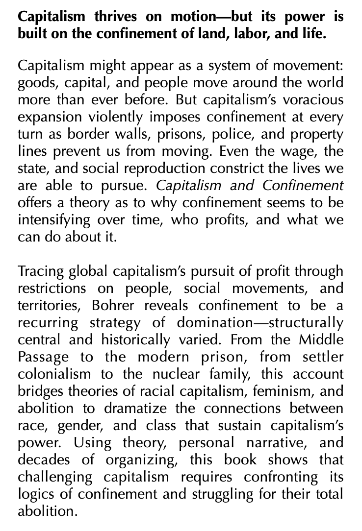 flr_louis's tweet photo. A.J. Bohrer - Capitalism and Confinement

À paraître en novembre chez Verso https://t.co/y2XHN1mnO6