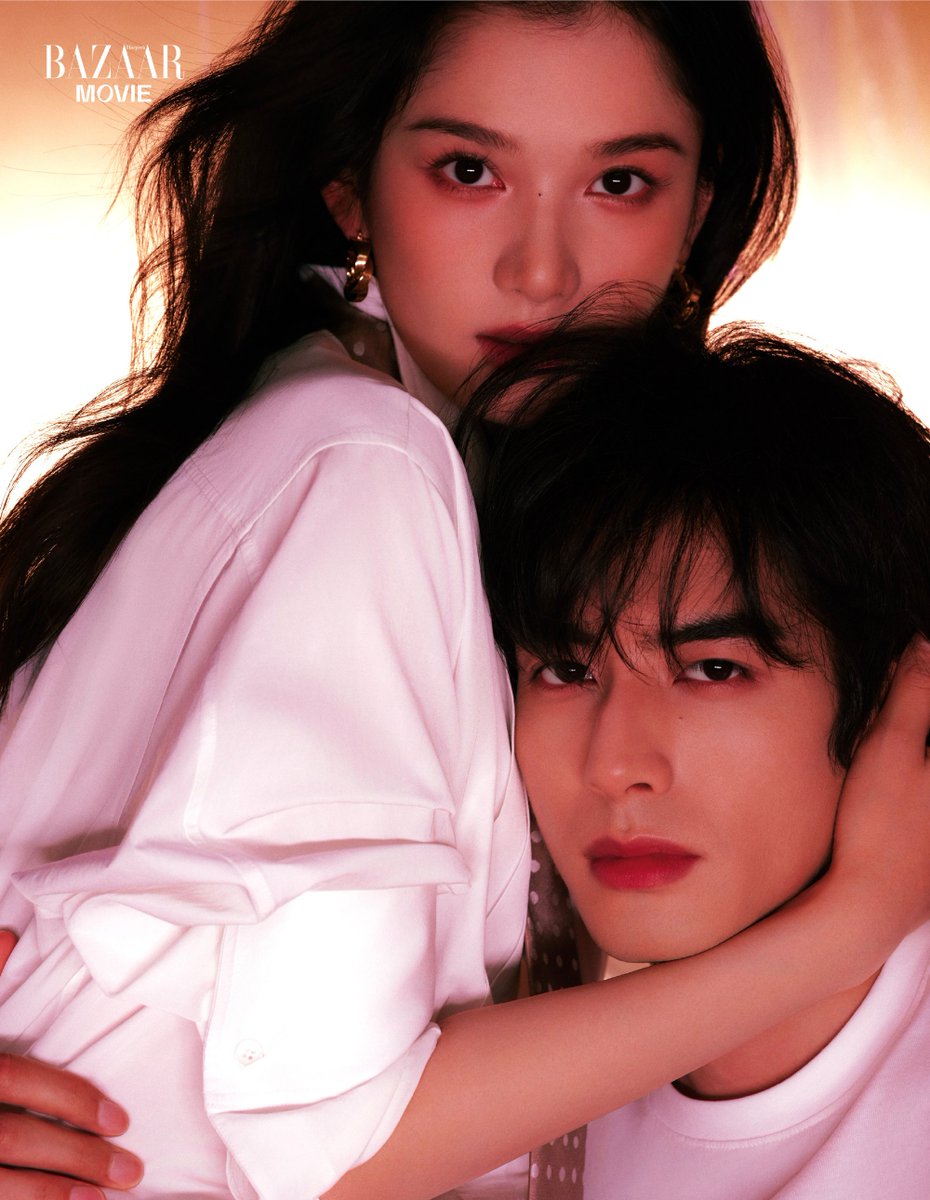 cafewindows's tweet photo. song weilong &amp; zhang jinyi for harper's bazaar movie for their drama "love for you" https://t.co/0Tc6wyRv61