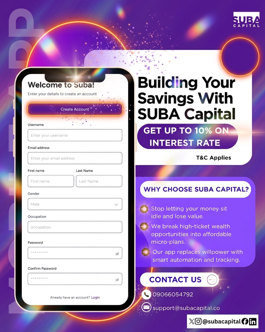 SUBACapital's tweet photo. "Playing it safe" with your money is the riskiest thing you can do right now. Stop playing defense. 

Start building a financial fortress today.

📲 Download: https://t.co/7BriynvZwL 
🌐 Web: https://t.co/UQCnqom8ez
⚠️ T&amp;C apply. Review in-app details first. https://t.co/xgiGeKkVqy