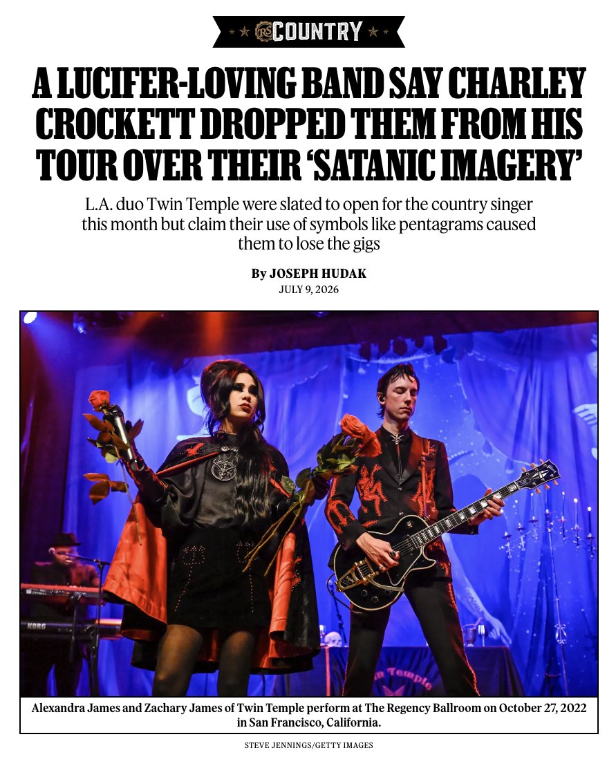RollingStone's tweet photo. “I thought they were like Black Sabbath, but they ain’t. Not today, Satan,” Charley Crockett tells Rolling Stone.

Read: https://t.co/EpG6Fm0sMI https://t.co/TW3KfLGJ7w