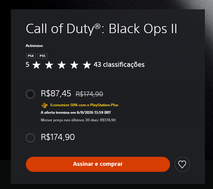 HayashiXPG's tweet photo. SAIU!!

Call of Duty: Black Ops 1 e 2 já estão disponiveis para PS4/PS5!

Preço oficial: veio por R$174,90 CADA jogo, mas se for assinante da Plus tá saindo por RS87,45 até dia 06 de agosto. Season Pass sai por R$54 pra quem é Plus.

Versões tanto de PS4 quanto PS5, SEM CROSSPLAY https://t.co/kyj1jdgfB4
