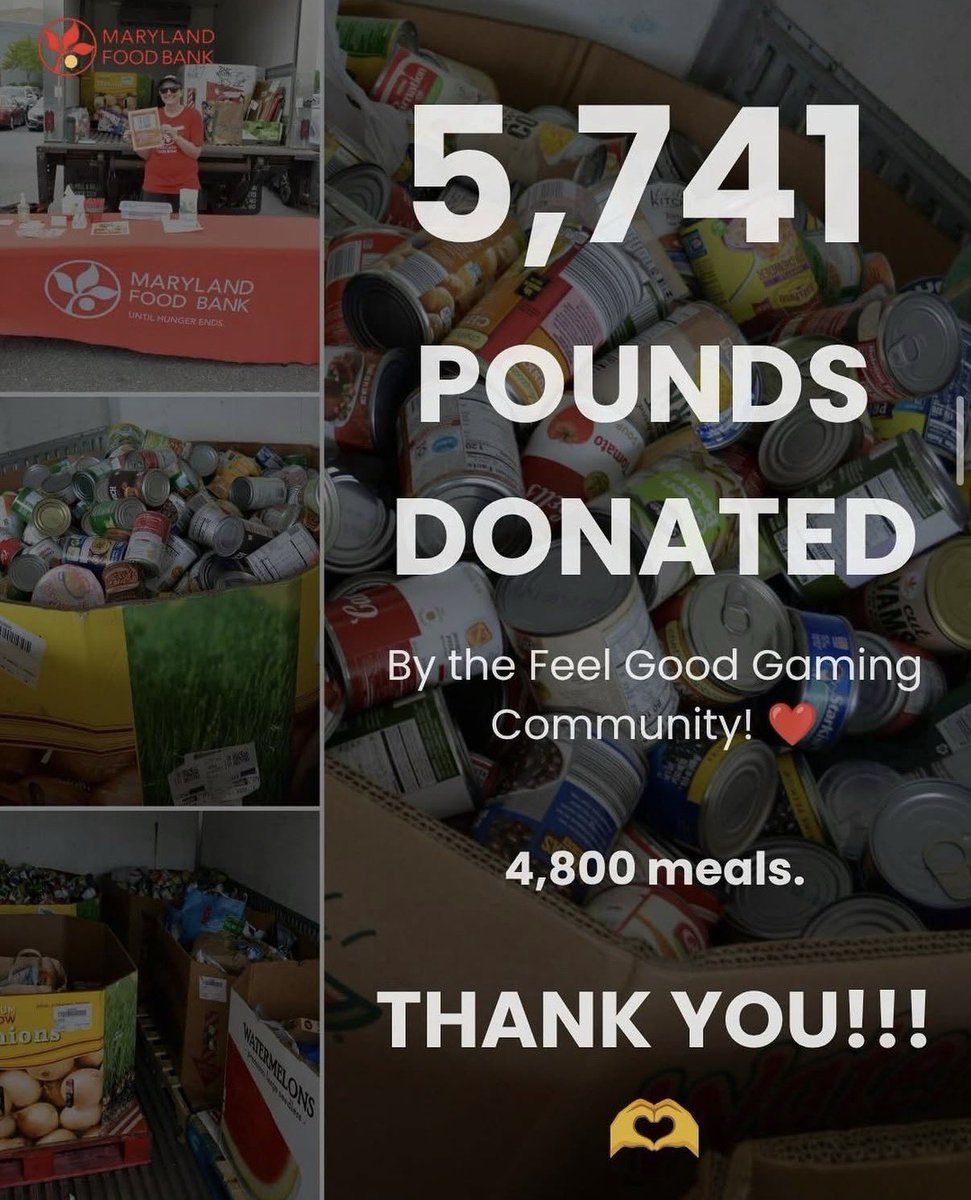 feelgoodgaming0's tweet photo. The Community showed up in a massive way for the ‘Cards for Cans’ food drive!

5741 pounds of food is unbelievable!

Cant wait to see what we are capable at Harbor Fest

🗓️ August 7-9th at Baltimore Convention Center @SuperSmashCon https://t.co/luOGFahdJy