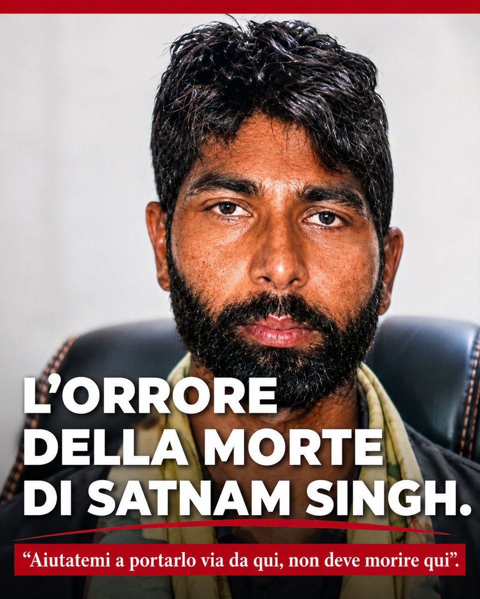 soumi_ds's tweet photo. L’orrore della morte di Satnam Singh non può essere dimenticato.

«Aiutatemi a portarlo via da qui, non deve morire qui.»

Con le mani tranciate e sanguinanti, Satnam Singh è stato abbandonato davanti alla sua abitazione, lasciato morire dissanguato invece di essere trasportato immediatamente in ospedale.

Quel gesto e quelle parole raccontano tutta la disumanità di una vicenda che ha sconvolto l’Italia. Chiamare “datore di lavoro” chi tratta un essere umano come un oggetto è un’offesa al lavoro, alla dignità e all’umanità stessa.

Lo sfruttatore, Antonello Lovato, è stato condannato a 16 anni di carcere.

Per Satnam non ci sarà mai una giustizia piena: nessuna sentenza potrà restituirgli la vita. Ma questa condanna ricorda che lo sfruttamento, il caporalato e la disumanità non possono e non devono mai essere considerati normali.