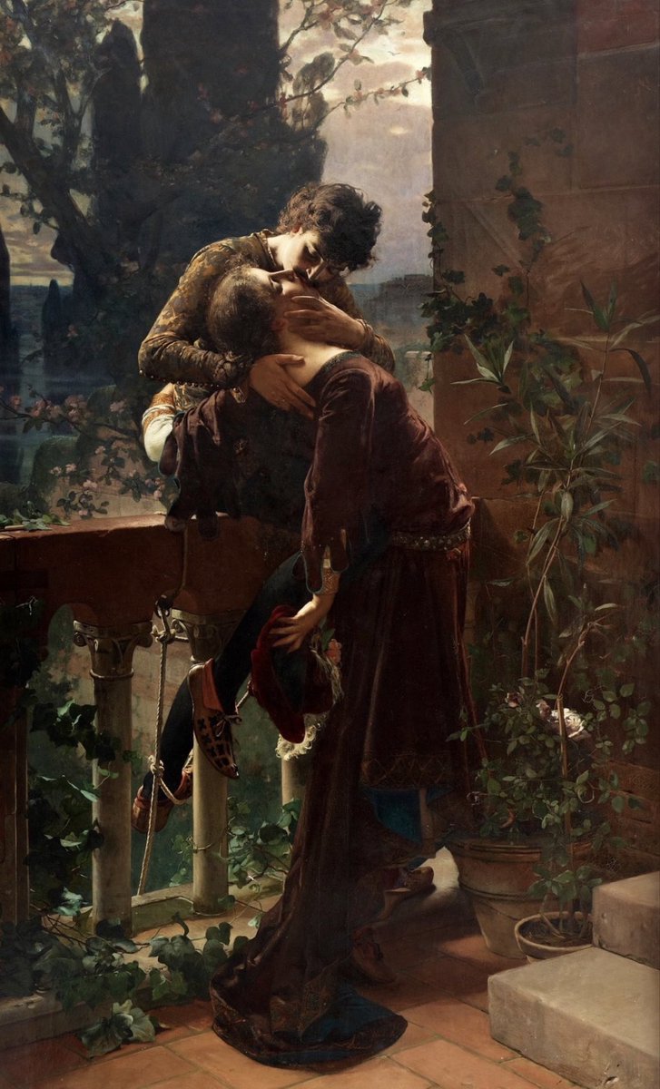 Gentleman_Ways's tweet photo. Romeo and Juliet on the Balcony
by Julius Kronberg, 1886 https://t.co/N9lUX262p6