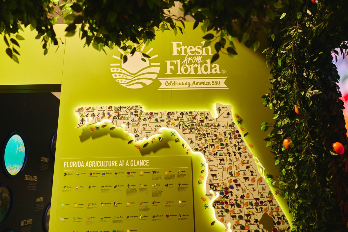 America250FL's tweet photo. The Florida Pavilion was the most popular pavilion at the Great American State Fair!

As the Great American State Fair concludes today, the State of Florida extends an extra special thank you to the sponsors and partners who made our pavilion possible. 

For the Florida Agriculture section, THANK YOU to our incredible sponsors:
The Florida Department of Agriculture & Consumer Services @FDACS, the Florida Department of Citrus @OJfromFlorida, and Vu Virtual Production Studio Solutions (https://t.co/GtMank8dMn).