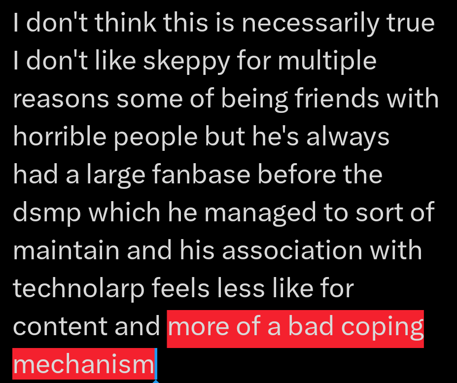 convexthinkers's tweet photo. @sodasuxlala I think technolarp is sort of using people's feelings and nostalgia towards techno for clout and it's overall a shitty thing to do especially when the answer techno's dad seems to have given was not entirely happy or agreeable, Skeppy doesn't need him for relevancy tbh https://t.co/fNdGMupP7M