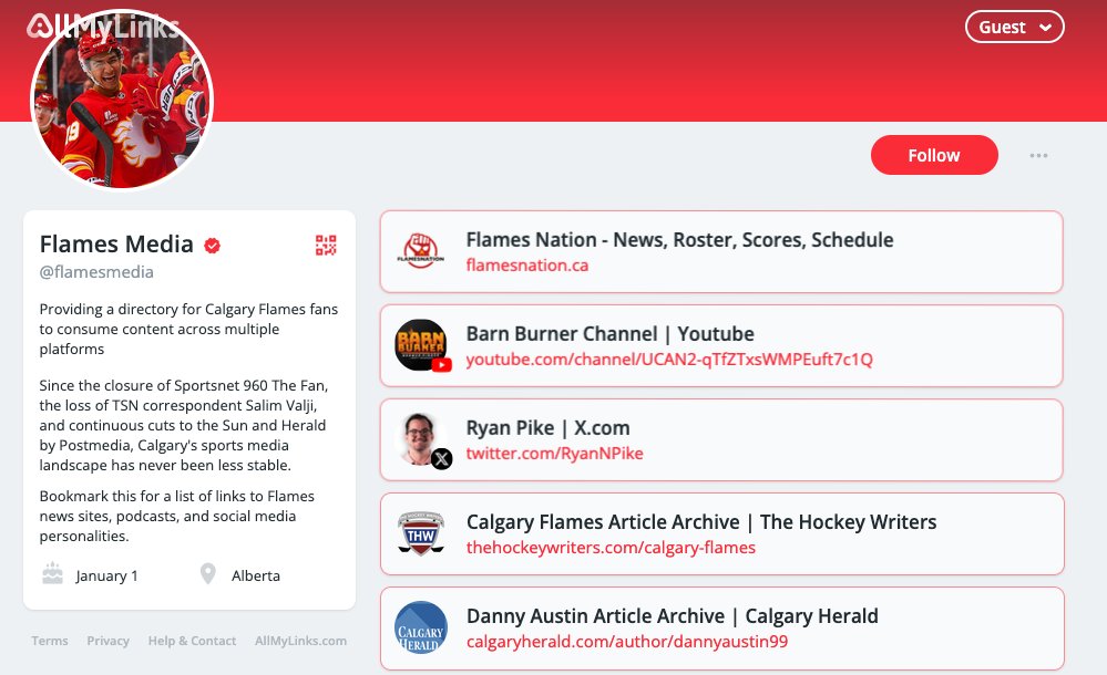 nitwitschool's tweet photo. Flames fans, I'm starting an AllMyLinks list and website that I hope can be a quick resource for people to find reliable content about the team. 

Looking for more suggestions. I'm adding them as they come to my brain or get recommended. 
https://t.co/eRBZPAtIEB

LET ME KNOW! https://t.co/VqvAArUtBU
