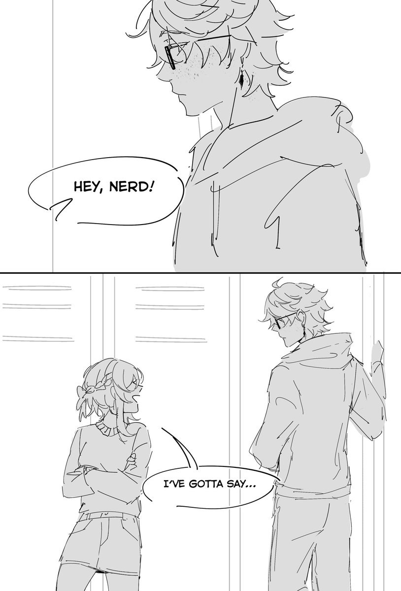 aitsuwu's tweet photo. Imagine Lumine trying to intimidate Nerdjax only to fail because he also happens to be into shoving people into lockers 

#chilumi https://t.co/2s9OJR41gW