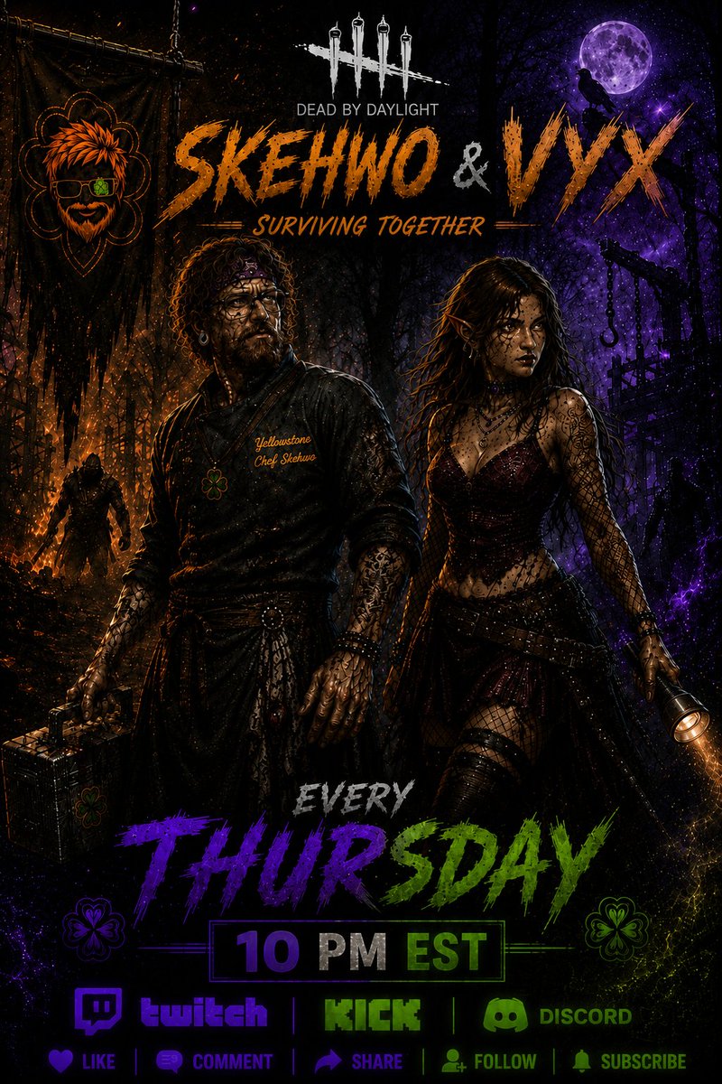 SkehwoTV's tweet photo. Join Us every Thursday @ 10pm EST! Come escape the Entity with us!
https://t.co/r3ws27xCVK
https://t.co/lLyuHFexDc
https://t.co/uJIz7yxjty
#DBD #CoupleStream #Kick #Twitch #PlayTogether https://t.co/xV3oI0rFzU
