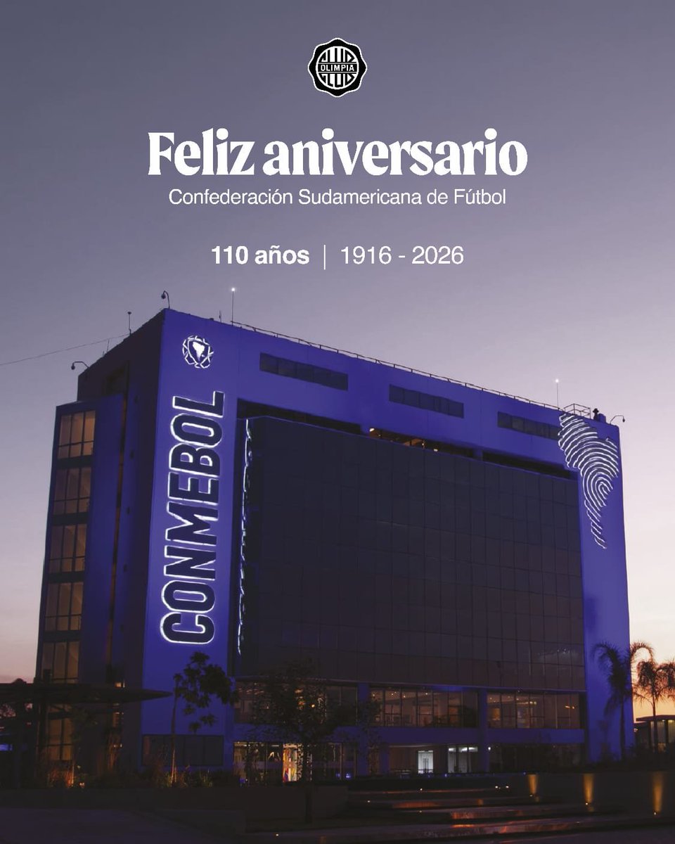 cotonogues's tweet photo. ¡Feliz Aniversario, @CONMEBOL!

110 años de vida institucional, impulsando el crecimiento y el desarrollo del fútbol sudamericano.

Sigamos creyendo en grande y acompañando al Presidente @agdws en todos sus proyectos.

🫂🇵🇾 https://t.co/KpCJPqFToq