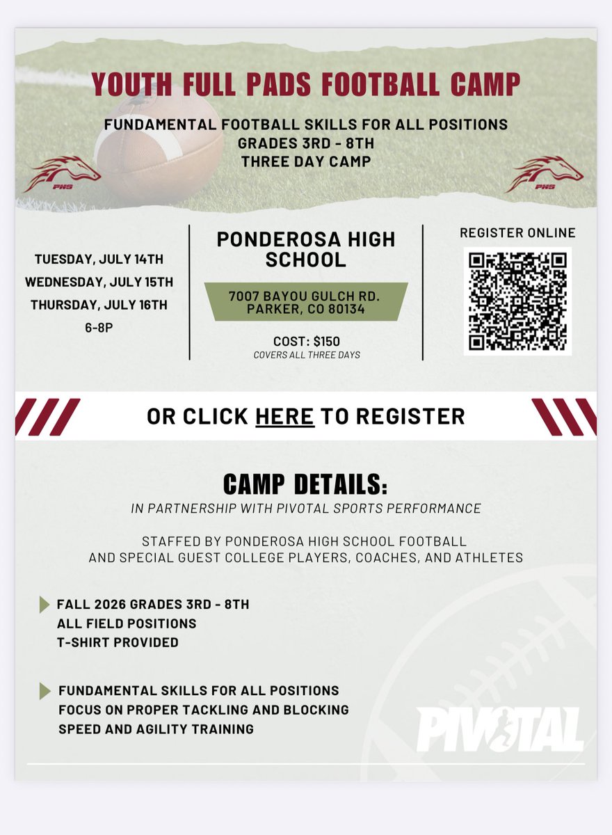 JaronCohen1's tweet photo. Ponderosa youth pads camp next week ! Always a blast. Have some tremendous guest coaches and speakers lined up https://t.co/60vtJie3Em