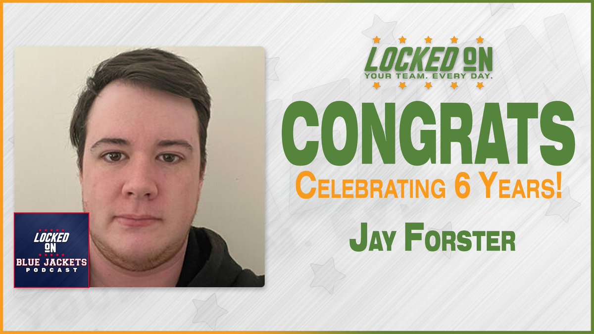 LockedOnNetwork's tweet photo. Congratulations to Locked On Blue Jackets Host Jay Forster who just hit six years with Locked On!

📺 https://t.co/S5CUE588CM https://t.co/26LCn0fmTK