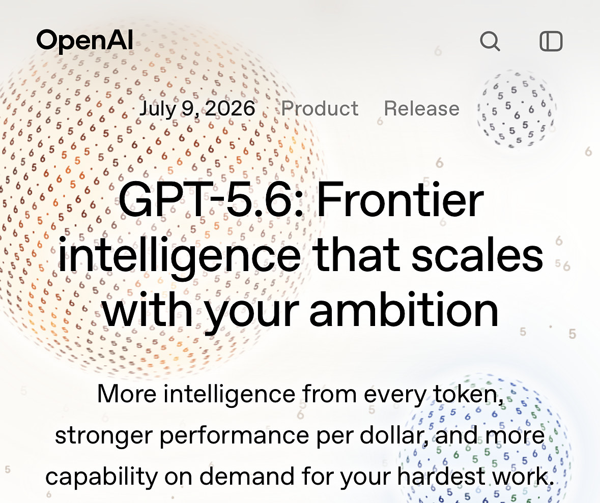 pc_watch's tweet photo. OpenAI、「GPT-5.6」一般公開。最上位SolはFable 5超えうたう https://t.co/EXhzu58Stc https://t.co/eFggtfdpy0