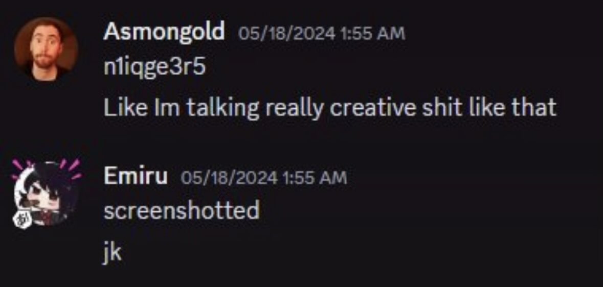 kangminlee's tweet photo. >"screenshotted, jk teehee"
>sent screenshot to Mizkif

Never trust e-girls https://t.co/976lppLjHm