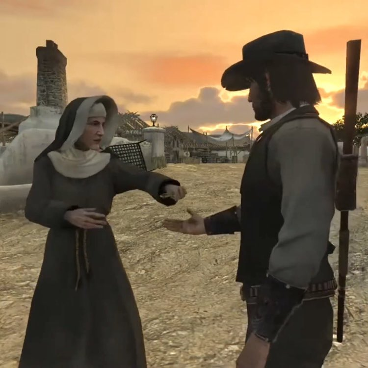 trad_west_'s tweet photo. >Red Dead Redemption
>Choose to be a good guy and max out honor by defending the weak, sparing lives, and helping strangers
>Hit maximum honor
>Game doesn't reward you with a bigger gun or a pile of cash
>Instead, you are rewarded with an encounter with a Catholic nun
>She hands you the Rosary of Saint Andrew as a gift for your righteous deeds
>It literally acts as a shield, decreasing the accuracy of enemy fire against you
>Teaches you that a man actively seeking redemption operates under divine protection
>The ultimate reward for a virtuous life isn't worldly loot, it's a blessed symbol of faith

Unfathomably based