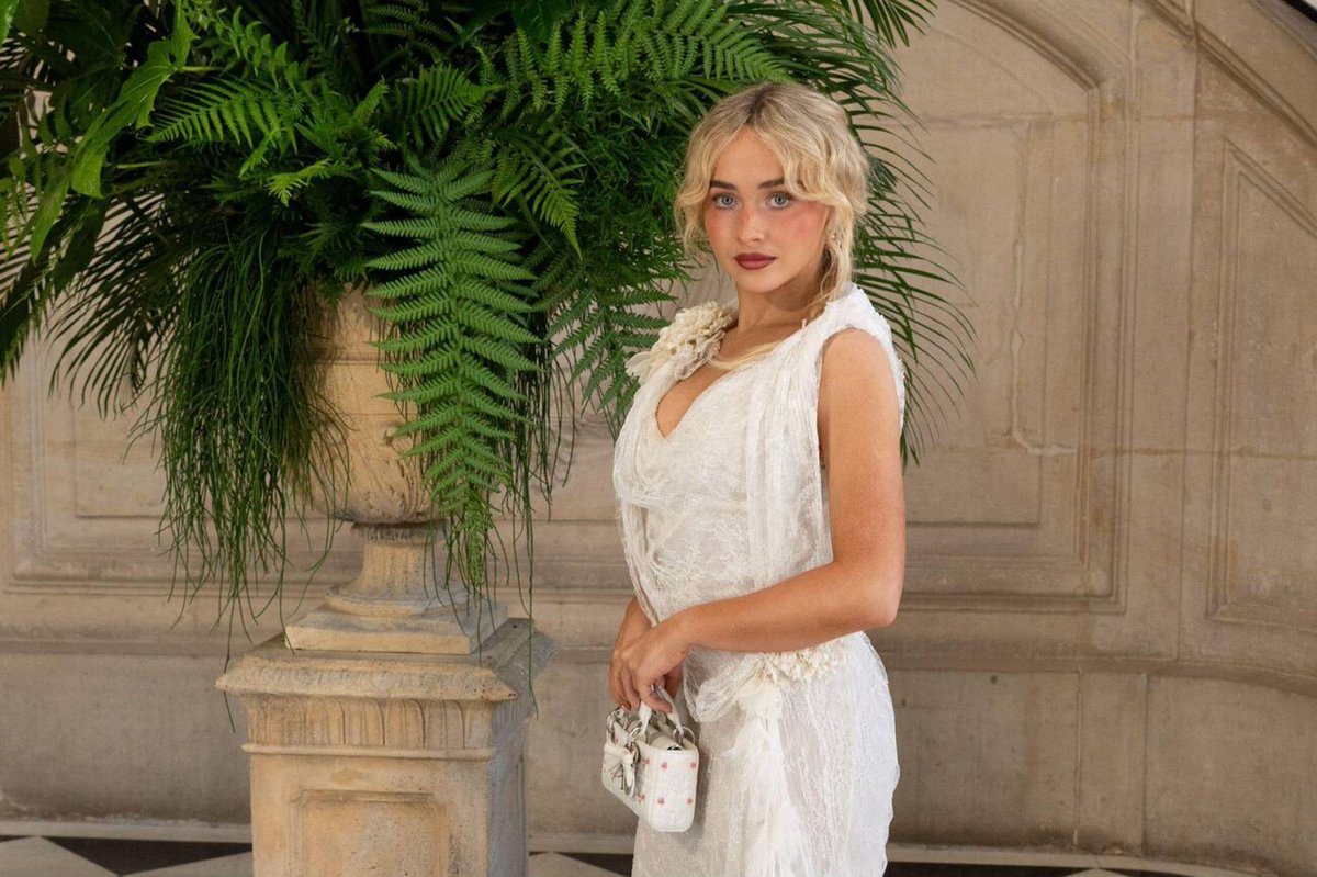 chrissbsc_'s tweet photo. i love when sabrina wears white https://t.co/DiC3jnfUKE