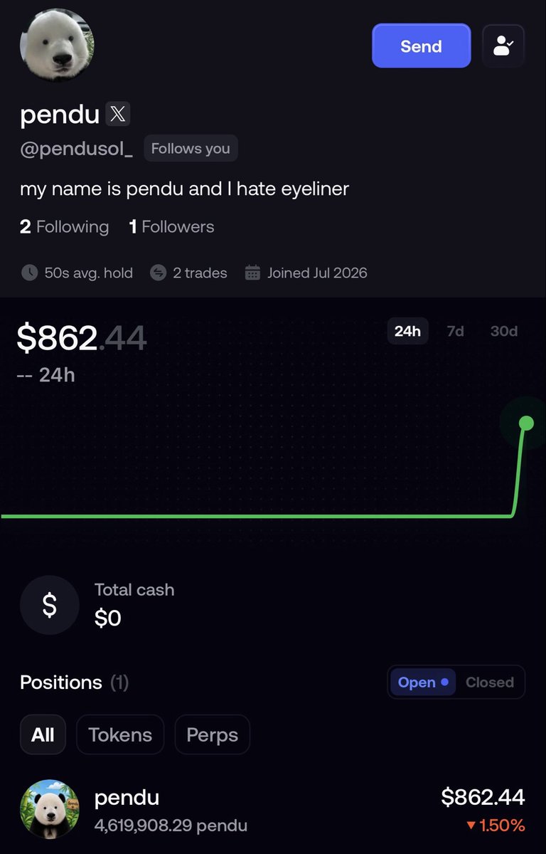 pendusol_'s tweet photo. joined fomo &amp; blasted 7.5 sol into $pendu 

airdrops to bagworkers &amp; cult members https://t.co/9o51Gs46Au