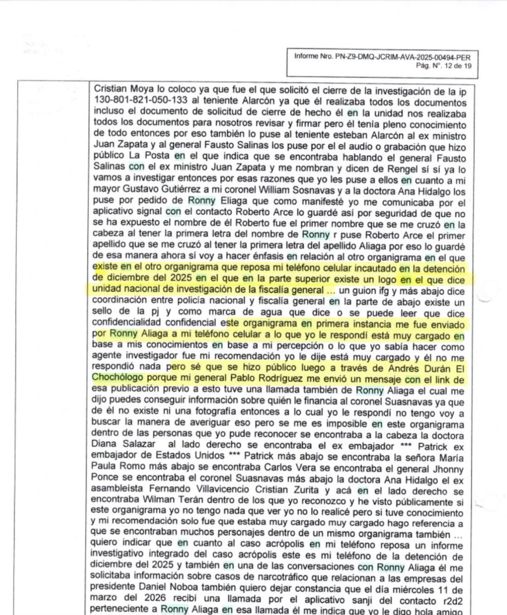 TamiaVillavice1's tweet photo. Presunta falsificación y uso de documento falso. El testimonio de #RodneyRengel en #CasoLaMadrina confirma que este “cuadro” fue elaborado de forma casera por #RonnyAleaga, y luego difundido como si fuera un documento policial👇 Ahora sabemos que esta fue otra de las artimañas de encubrimiento del ex asambleísta Latin King de la #RevoluciónCiudadana, acusado del asesinato de #FernandoVillavicencio.
#CasoMagnicidioFV