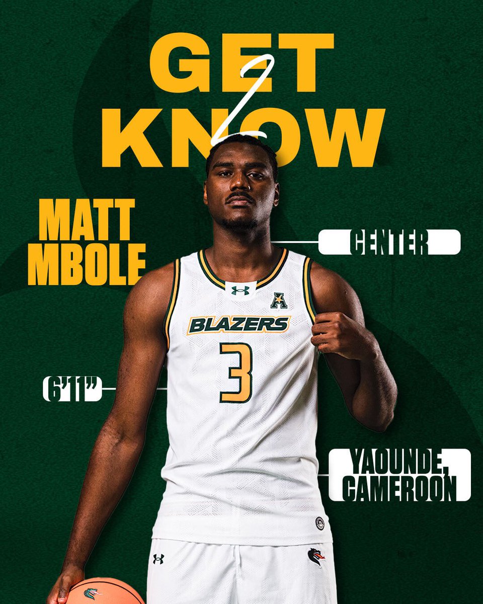 UAB_MBB's tweet photo. 𝐆𝐞𝐭 𝐭𝐨 𝐊𝐧𝐨𝐰 𝐭𝐡𝐞 𝑩𝒍𝒂𝒛𝒆𝒓𝒔 🏀

First up is Matt Mbole 🐉 https://t.co/XYwfUTHDor