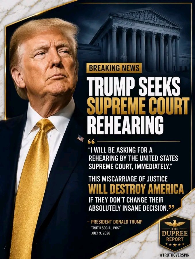 kbdelight's tweet photo. ⛔BREAKING: President Trump is taking another shot at the Supreme Court after justices struck down his birthright citizenship order on the final day of the term. Rare but possible!!...⛔
#Trump #SupremeCourt #BirthrightCitizenship #SCOTUS #TruthOverSpin https://t.co/6VjHaHbcrD