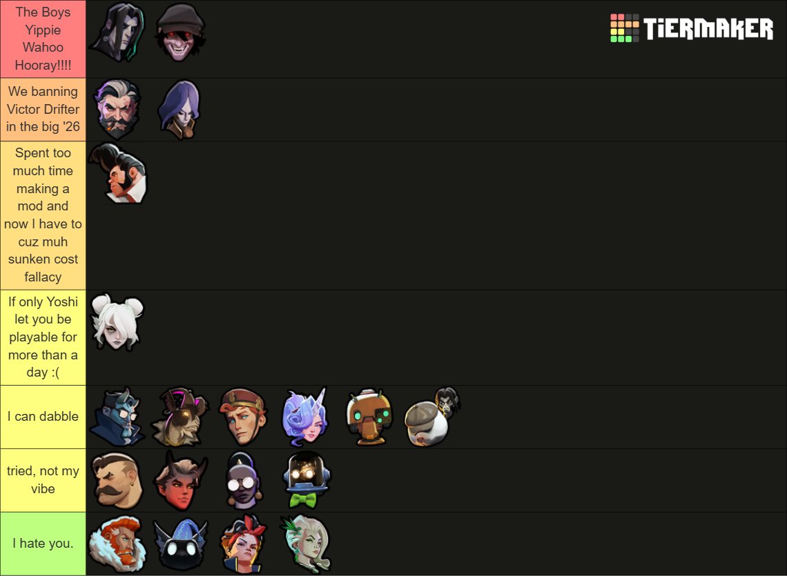 SirMrLastName's tweet photo. people makin them deadlock main tierlist so like here ya go https://t.co/tZJ63IMqWv