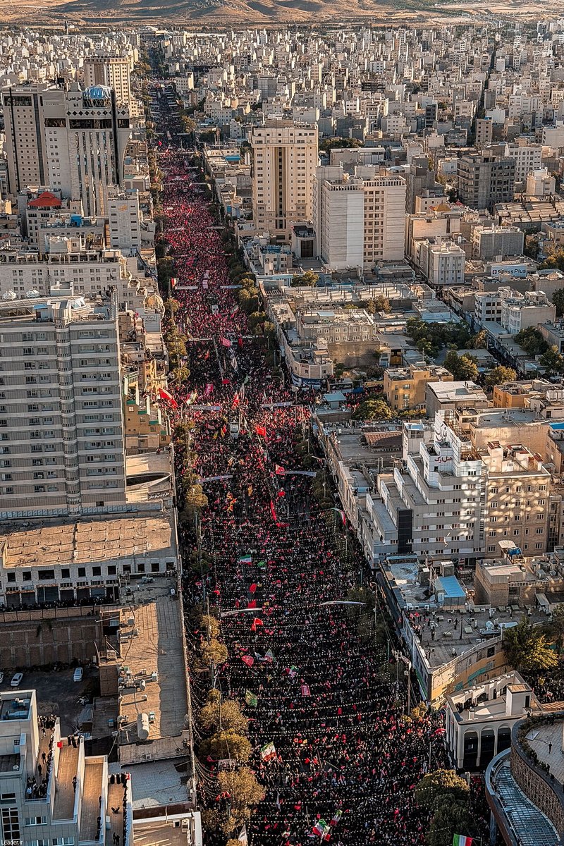 MeidasTouch's tweet photo. Mourners gather on the day of the burial of Iran's late Supreme Leader Ayatollah Ali Khamenei, who was killed on February 28 in Israeli and U.S. airstrikes, in Mashhad, Iran, July 9, 2026. REUTERS. https://t.co/2W5cldpN2Q