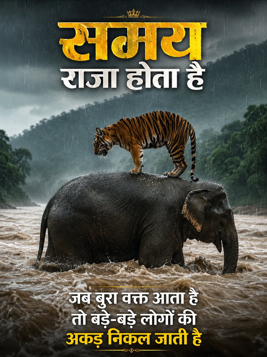 Sunildixitup's tweet photo. मुश्किल समय में ताकत और घमंड सब पीछे छूट जाते हैं? 🐘🐅
इस वायरल वीडियो में एक हाथी और बाघ का ऐसा दृश्य दिखता है जो हमें सिखाता है कि समय सबसे बड़ा राजा होता है। #ViralVideo #Elephant #Tiger #Nature #Wildlife #Motivation #LifeLesson #Reality #TrendingNewsToday  #इंडोनेशिया https://t.co/db1RfzQt0Q