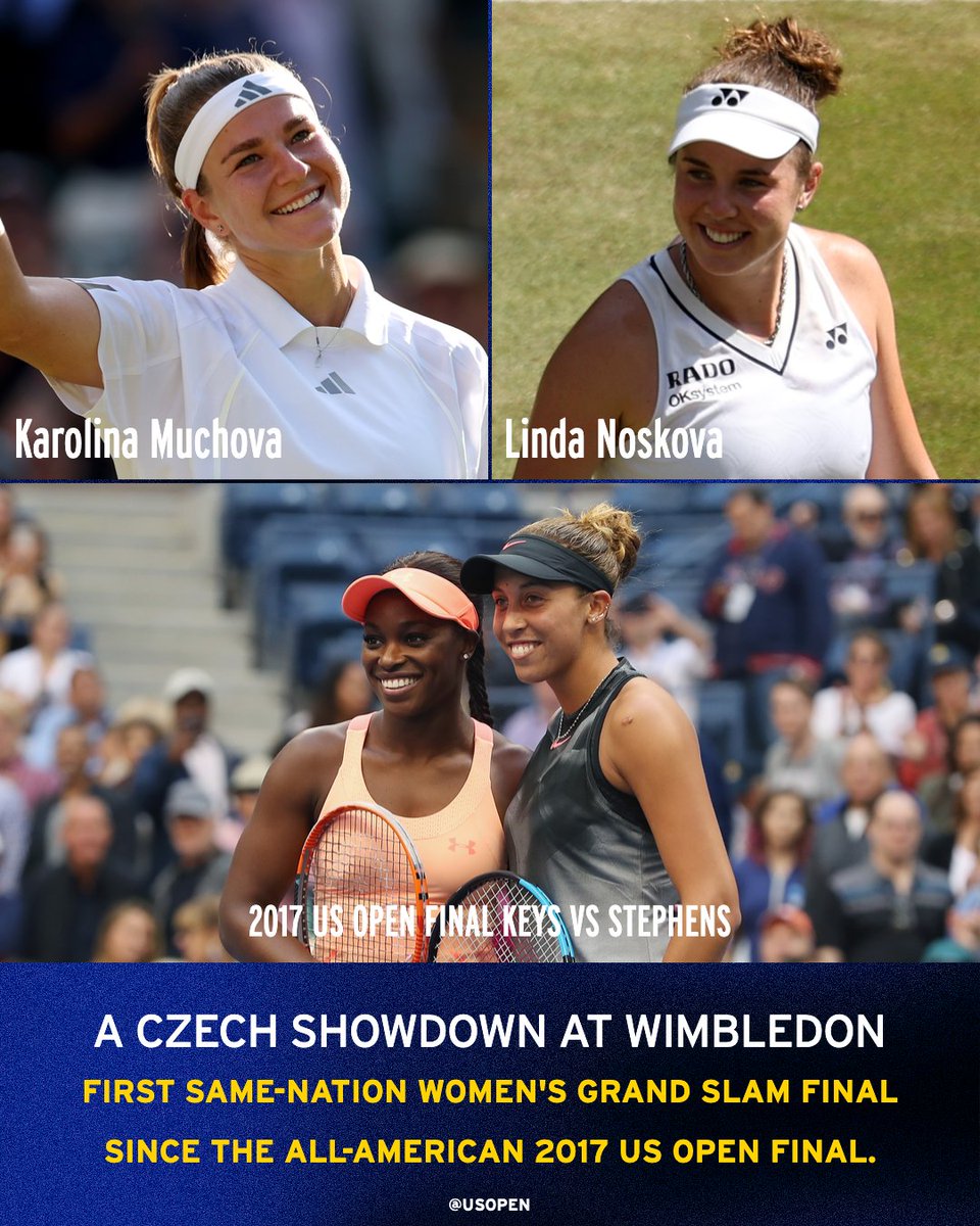 usopen's tweet photo. Will Muchova or Noskova take home the Wimbledon title? 👀🇨🇿 https://t.co/lEqHmwAUzt