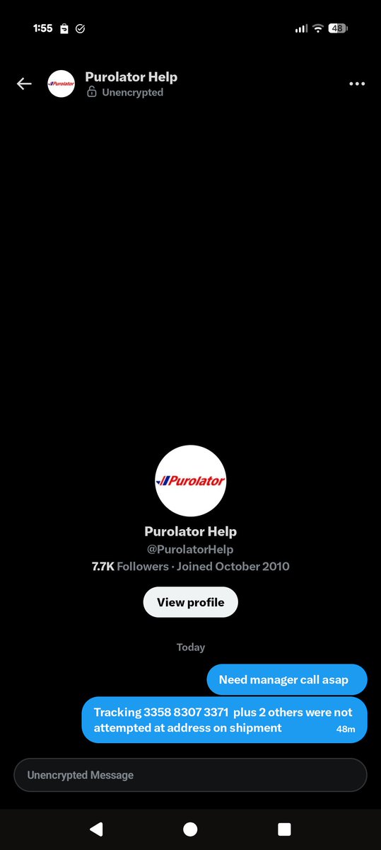 AlyssiaS's tweet photo. @PurolatorHelp https://t.co/px0ln5V8t1