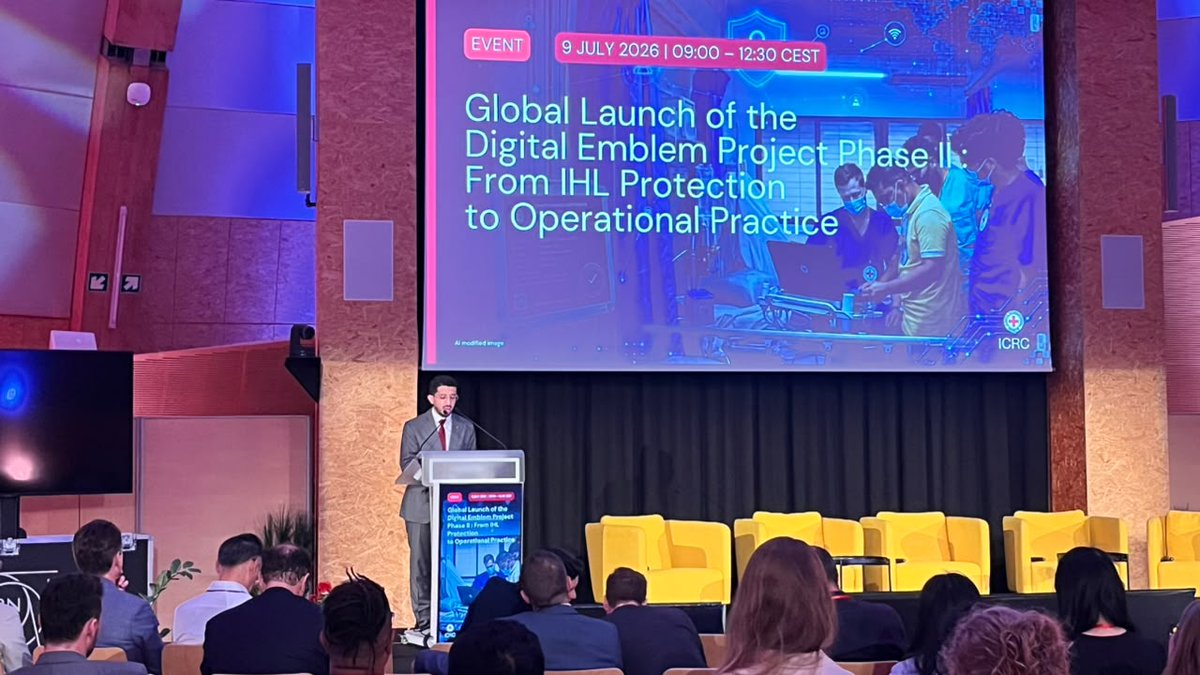 gcfriyadh's tweet photo. At the global launch of the Digital Emblem Project Phase II, co-organized by @ICRC &amp; @SwissMFA, GCF CEO Abdurahman AlHassan's remarks highlighted the GCF Impact Network's role in supporting implementation of the ICRC Digital Emblem to safeguard humanitarian assets in Cyberspace. https://t.co/Dhgeh2awJz