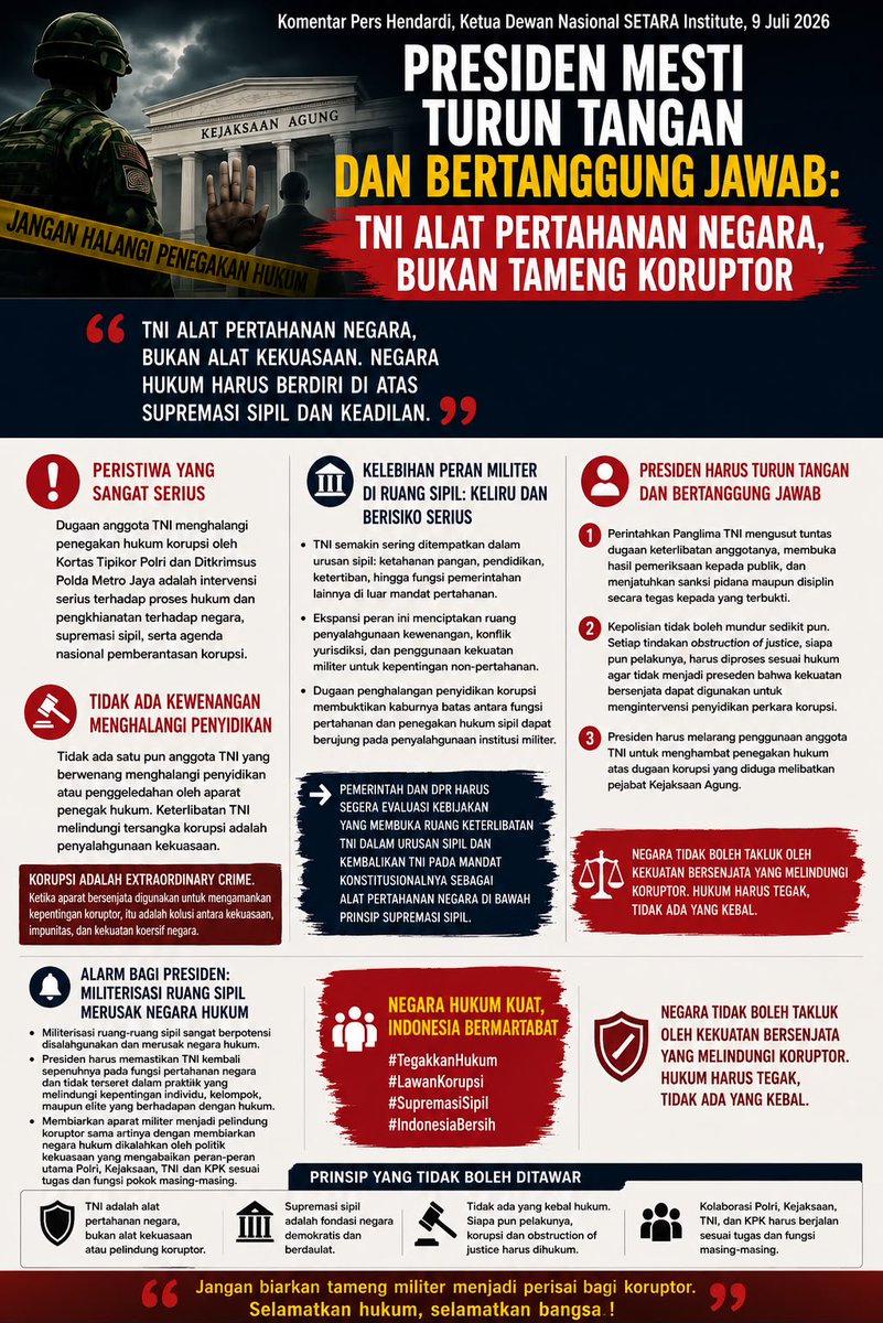 irawan_sj's tweet photo. TNI ALAT PERTAHANAN NEGARA, BUKAN TAMENG PARA KORUPTOR!!! 

#fyp #viral #tni #sorotan #rells https://t.co/4sy3jVtDbK