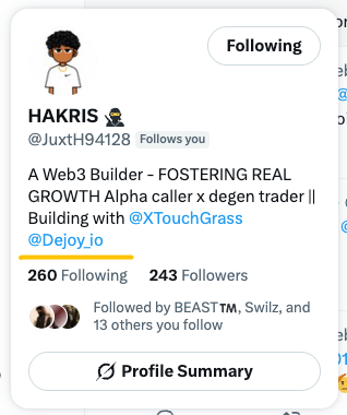 DeJoy_io's tweet photo. [Good news] 📢

I noticed that your X bios now feature DeJoy — this is a great way to help spread awareness and support the ecosystem. 🔥   @littleboyy_1 @JuxtH94128 @dbeast_001 @ipodsen 

In the future, once you have your own independent Space and a solid follower base, you can also add your DeJoy Space invite link to your X bio or website, just like our Fourth KOL.

He has already generated over $10,000 in revenue from his Space with around 150 followers by providing stock trading strategy insights to his community. This is a great example of how creators can build their own communities, provide value, and discover business opportunities — not limited to Web2 or Web3. 🚀

As a thank-you for the contributions of our four Builders, we will provide a small airdrop reward this week. 🎉

Keep building, keep growing! 💪🔥
#DeJoy #Community #Builder #Space