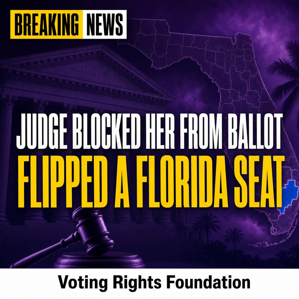 TheVotingRights's tweet photo. A Florida judge denied Republican Paula Stark's bid to appear on the ballot for House District 47. With no GOP candidate, the seat flipped to Democrats. The ruling shows how ballot access decisions can determine election outcomes before a single vote is cast. https://t.co/KYzc2uRlnX
