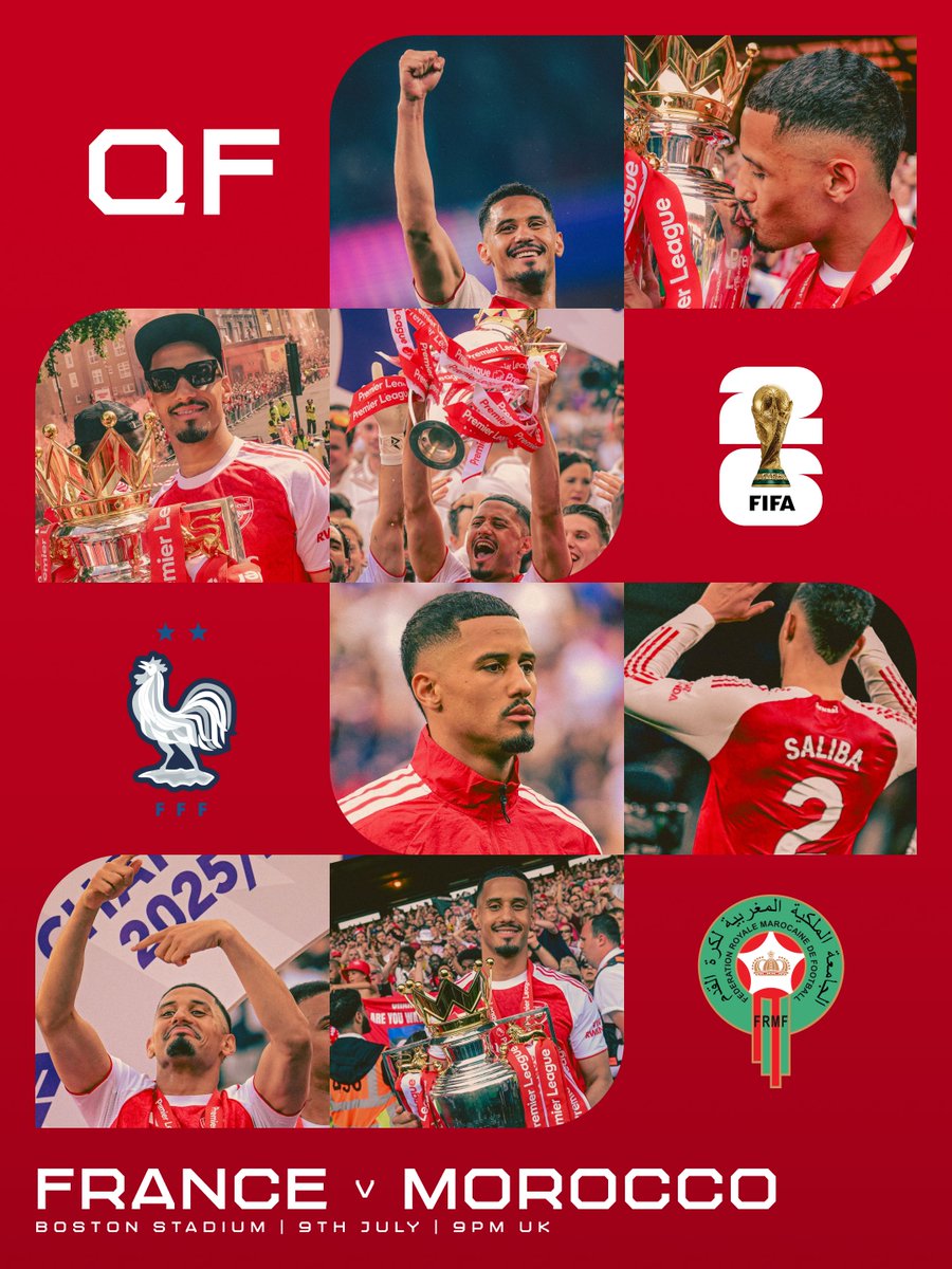 Arsenal's tweet photo. Kicking off the World Cup quarter-finals 🫡

Go well, Wilo 👊 https://t.co/qUy9mqSqZX