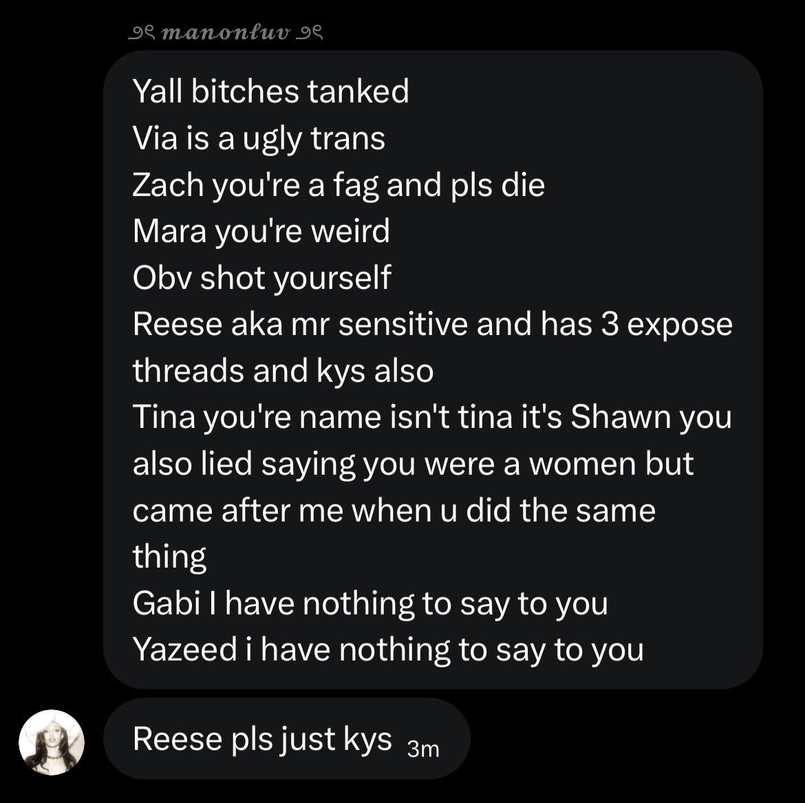 BLISS4LIVION's tweet photo. Then we just added him yesterday to apoligize then he just told us this. https://t.co/bBOMWxnpsq