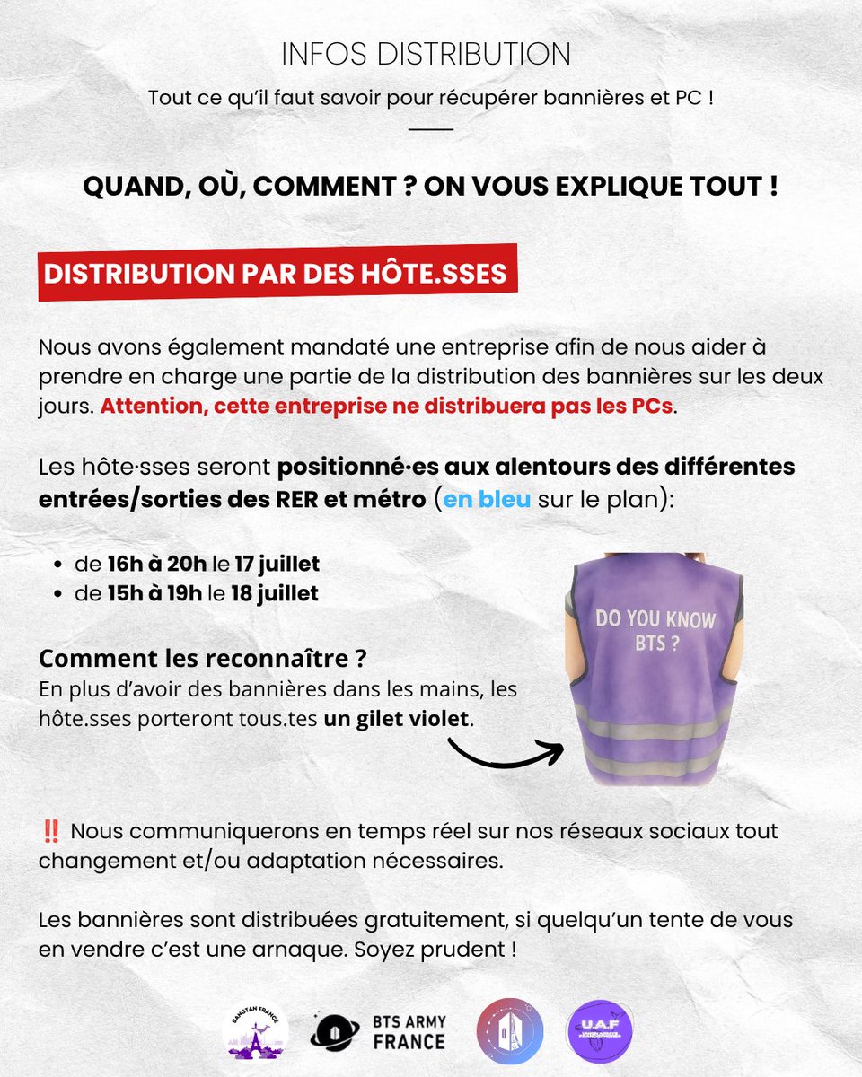 BTSFRANCE_'s tweet photo. PROJET | ARIRANG TOUR • BTS

Afin que chacun puisse avoir une bannière lors des concerts, nous vous dévoilons le plan de distribution des bannières ainsi que des PC ARIRANG qui seront distribuées à proximité du stade📍

@ARMYFRANCE_ @BTS_France_twt
@UAFvotesxCharts

#BTS @BTS_twt #BTS_ARIRANG #BTS_WORLDTOUR_ARIRANG #BTSinParis