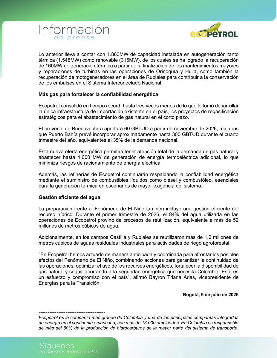 ECOPETROL_SA's tweet photo. #ComunicadoDePrensa | Ecopetrol avanza en un plan de acción para mitigar los efectos del Fenómeno de El Niño.
Lee más de la noticia aquí 👇

#ElCorazónQueImpulsa https://t.co/7LCV2MeS77