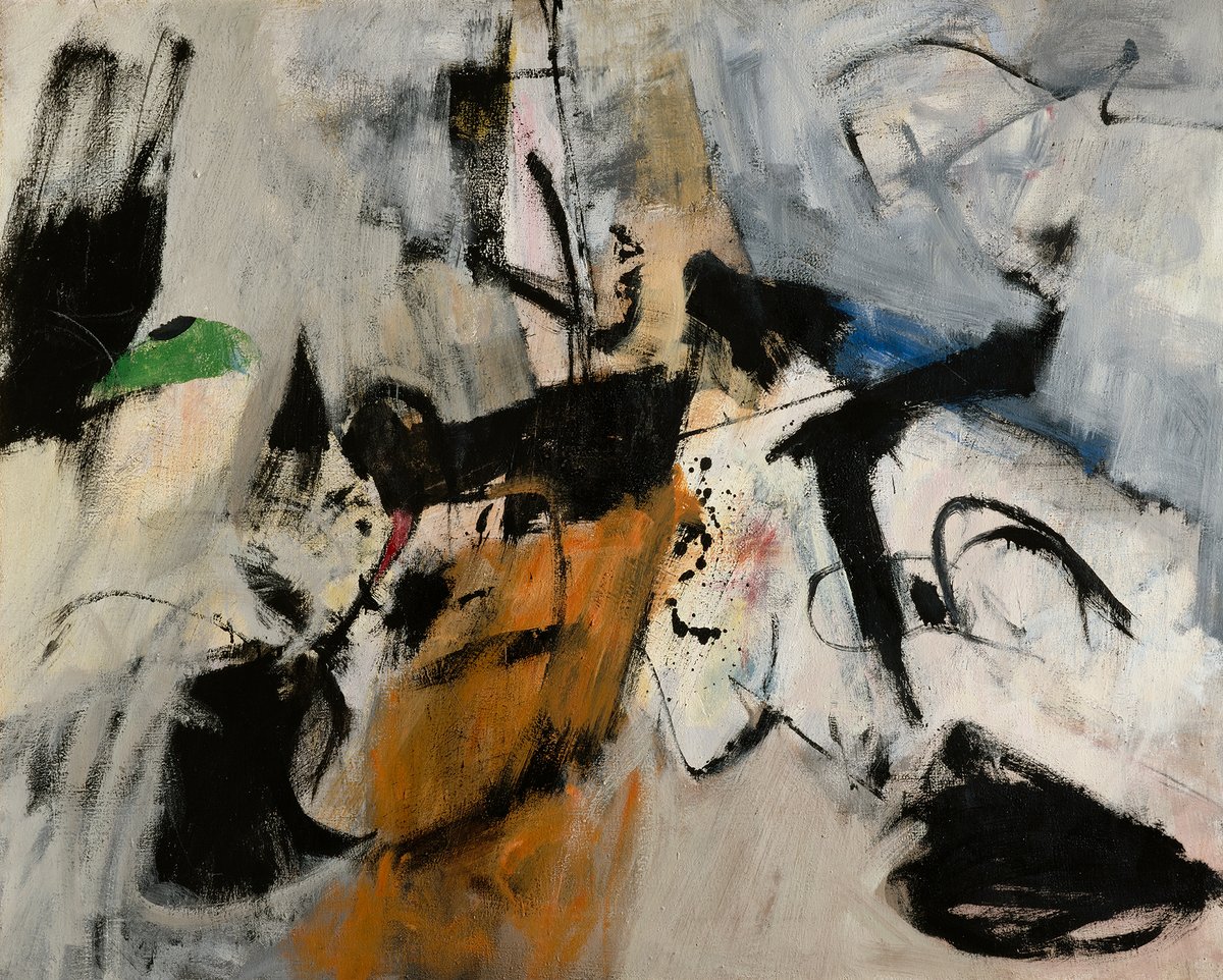 cpompidoumalaga's tweet photo. La estancia de Afro Basaldella en Estados Unidos en 1950 marcó un punto de inflexión en su trayectoria.

El expresionismo abstracto transformó su pintura, el gesto, el color y la materia pasaron a ocupar un lugar central.

´Occhio di lucertola´ (1960), hasta el 7 de septiembre. https://t.co/2n6ljcmqoB