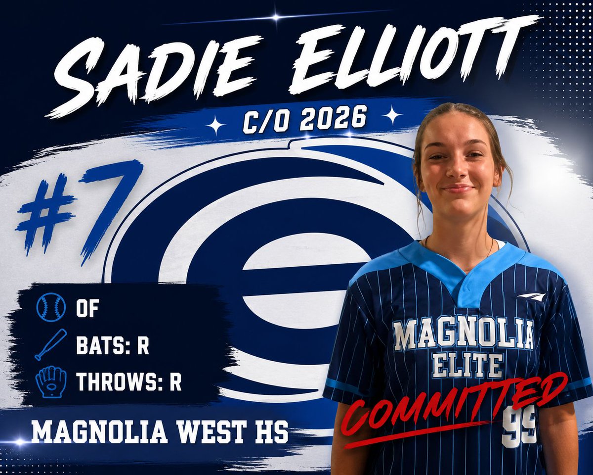 MagnoliaElite18's tweet photo. 🔦 PLAYER SPOTLIGHT | Sadie Elliott

🥎 Class of 2026
📚 4.30 GPA
🎓 Education Major
⭐ Fun Fact: One of five siblings.
✅ Committed to Kilgore College

Magnolia Elite is proud to spotlight Sadie as she continues her academic and athletic journey!

#MagnoliaElite #PlayerSpotlight https://t.co/Hgbwkc8Mig