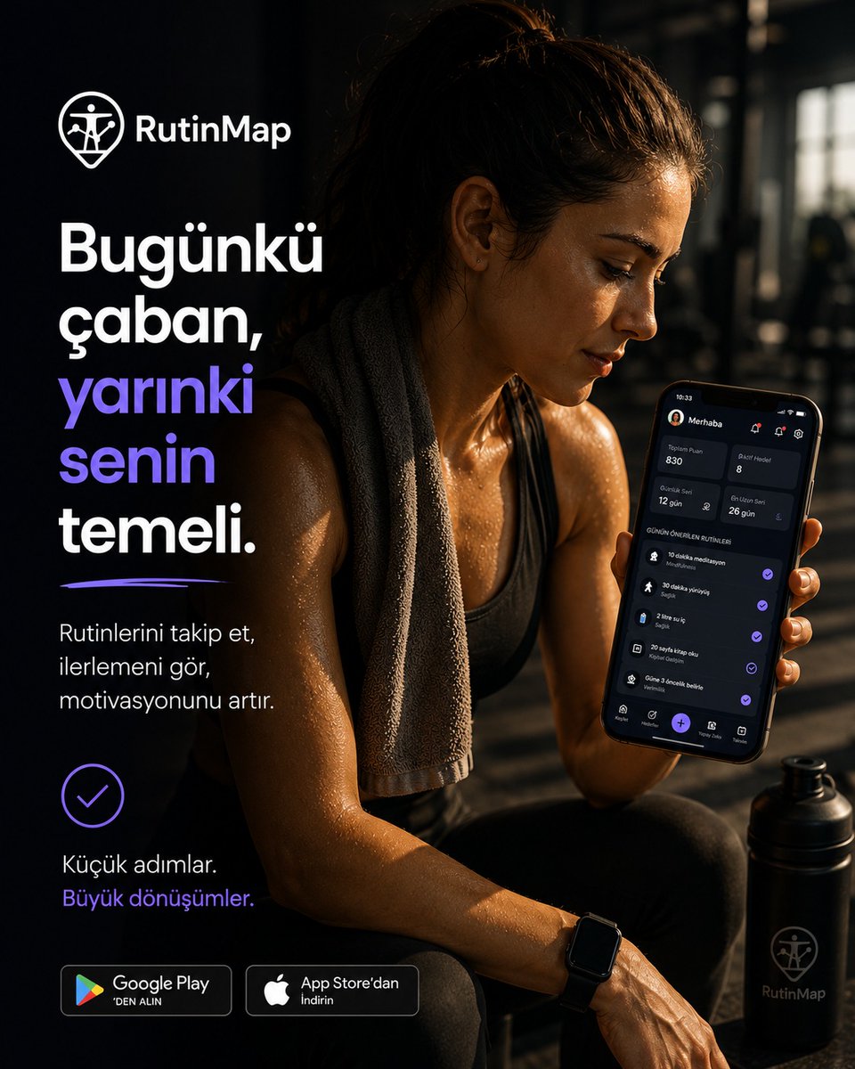 rutinmaptr's tweet photo. Bugünkü çaban, yarınki senin temeli. 💪🏻

#RutinMap #sağlıktakibi #sağlıklırutinler #healthkit #healthintegration https://t.co/4AqPtfP4pt
