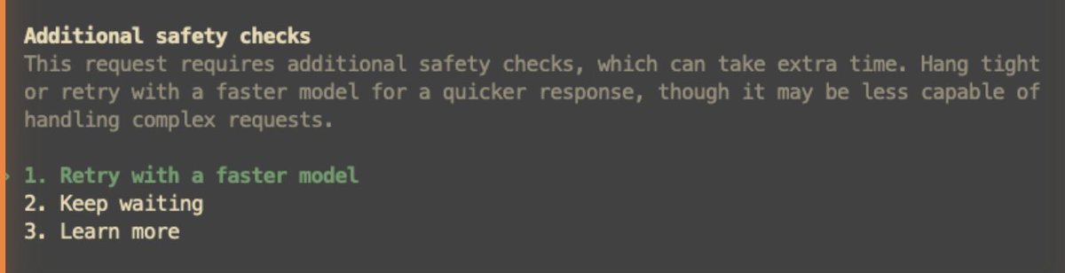bridgemindai's tweet photo. GPT 5.6 just flagged my Geometry Dash clone for additional safety checks.

A Geometry Dash clone. Jumping cube. Spikes. Synth music.

Apparently that requires the same safety review as a bioweapon.

I have spent two weeks roasting Fable 5 for guardrails that eat normal coding work. Fair is fair: GPT 5.6 has the exact same problem on launch day.

Every lab is shipping smarter models wrapped in dumber filters.

The first company that ships a frontier model that just DOES THE TASK wins everything.