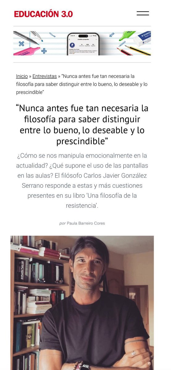 sanz_ismael's tweet photo. La pérdida de la capacidad de atención en los jóvenes debido al uso excesivo de las tecnologías: "El scrolling infinito se ha convertido en la manera no de ver el mundo, sino de existirlo. Nunca antes fue tan necesaria la filosofía para saber distinguir entre lo bueno, lo deseable y lo prescindible".
@Aspirar_al_uno https://t.co/tR5JIYkqbL https://t.co/k8a1u8sIk2