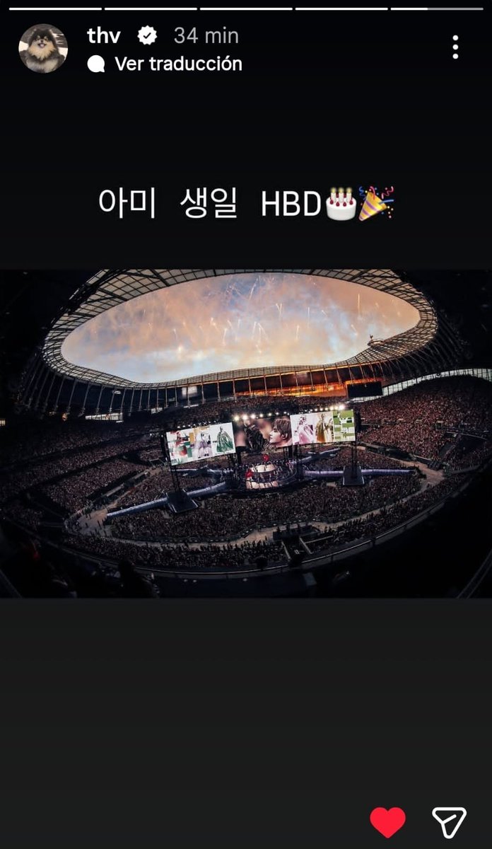 BTSarg_official's tweet photo. 💜 Taehyung en Instagram Stories.
🎂 "ARMY Birthday HBD"
"¡Feliz cumpleaños!" 🥹
🔗 https://t.co/NQh0YuOyZa
#TAEHYUNG #V #BTS #ARMY_DAY https://t.co/eTk1N9YyWp