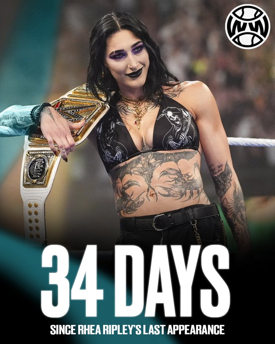 WrestlingWCC's tweet photo. It’s been over 30 days since Rhea Ripley’s last appearance 📺 https://t.co/byXmUoYHy1