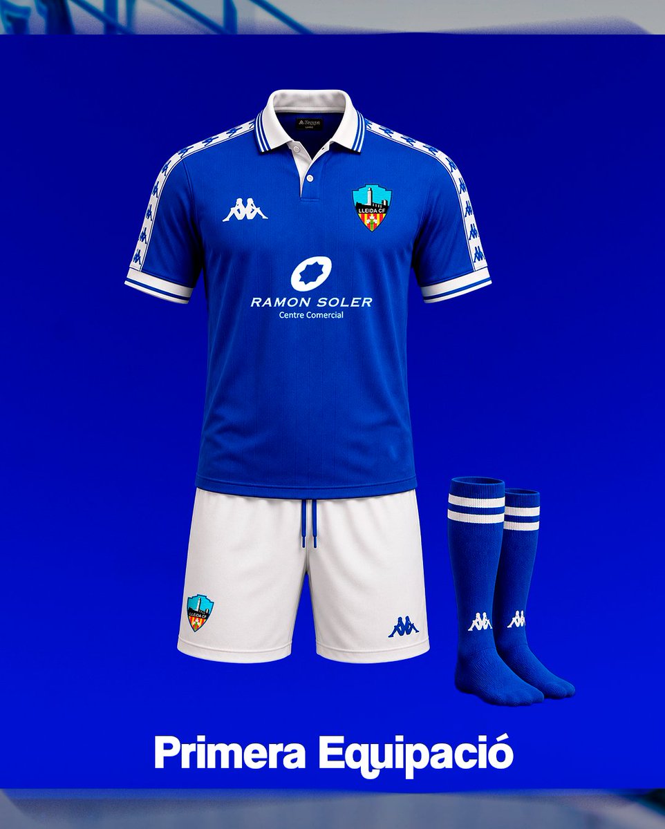 LleidaCF's tweet photo. 🔵 𝗟𝗮 𝗻𝗼𝘀𝘁𝗿𝗮 𝗽𝗲𝗹𝗹.

Presentem les equipacions oficials del Lleida CF per a la temporada 2026/27.

La primera equipació manté intacta l'essència del club: el blau marista, el pantaló blanc i l'orgull de defensar els nostres colors. 🔵

La segona mira al passat per construir el futur, recuperant una combinació històrica de negre i vermell com a homenatge a la nostra identitat i al nostre territori. 📍👏🏻

Dues samarretes. Un mateix sentiment.

Properament, es podran adquirir a la botiga XUTGOL!!

💙 Sempre Lleida