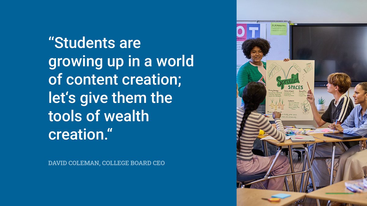 CollegeBoard's tweet photo. As workforce expectations evolve, coursework must evolve alongside them. 

More from David Coleman in @educationweek: https://t.co/nTsgSYfA4y https://t.co/Pj1Wy3N9Rm