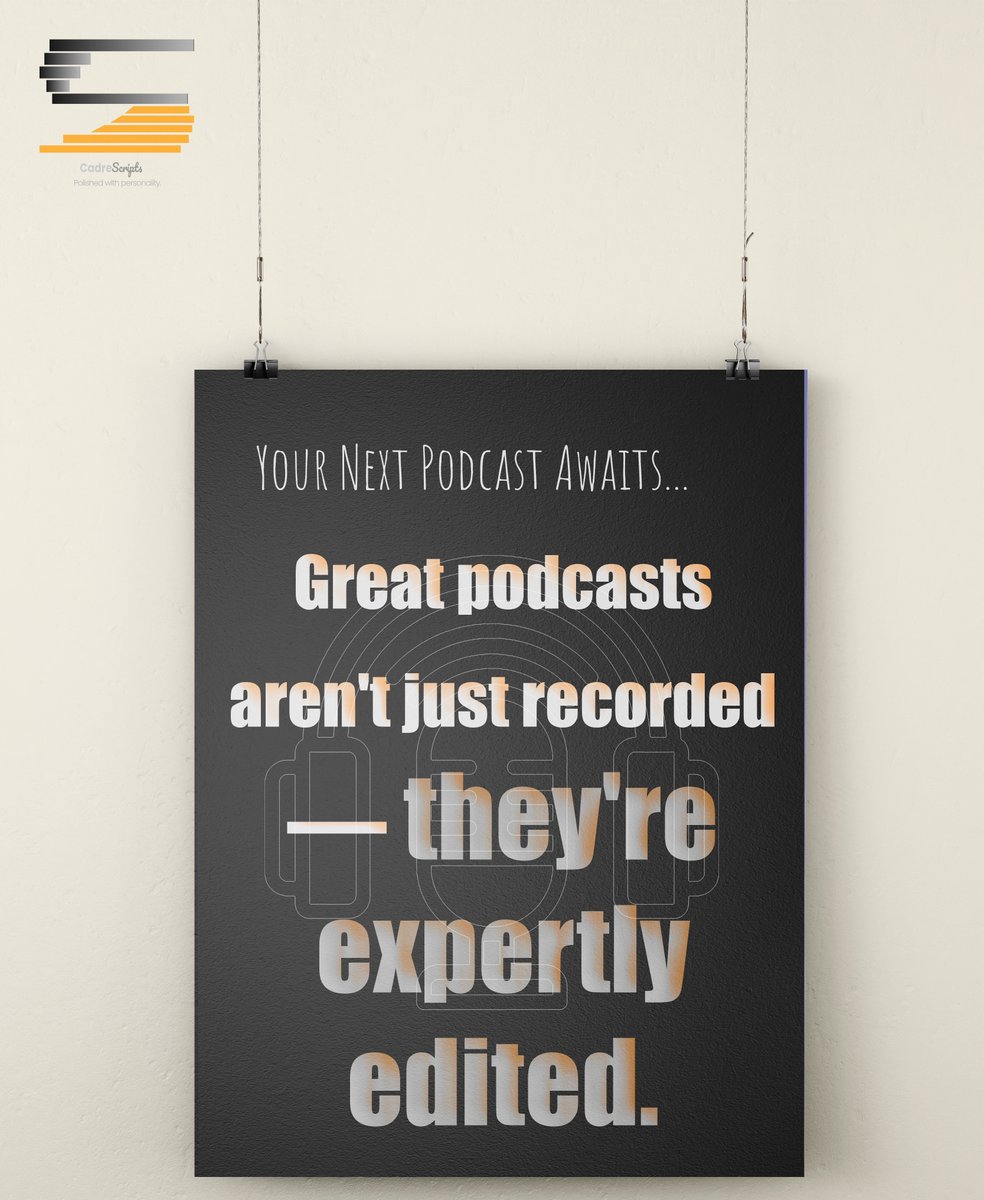 cadrescripts's tweet photo. Let your voice be heard with audio that's polished, professional, and ready to make an impact.

#YourNextPodcastAwaits #PodcastEditing #PodcastProduction #AudioEditing #Podcasters #PodcastGrowth #CreatorEconomy https://t.co/PwhKeCvUDc